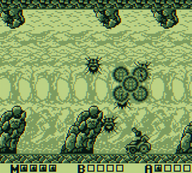Sagaia Game Boy Screenshot: I've been hit by lasers!