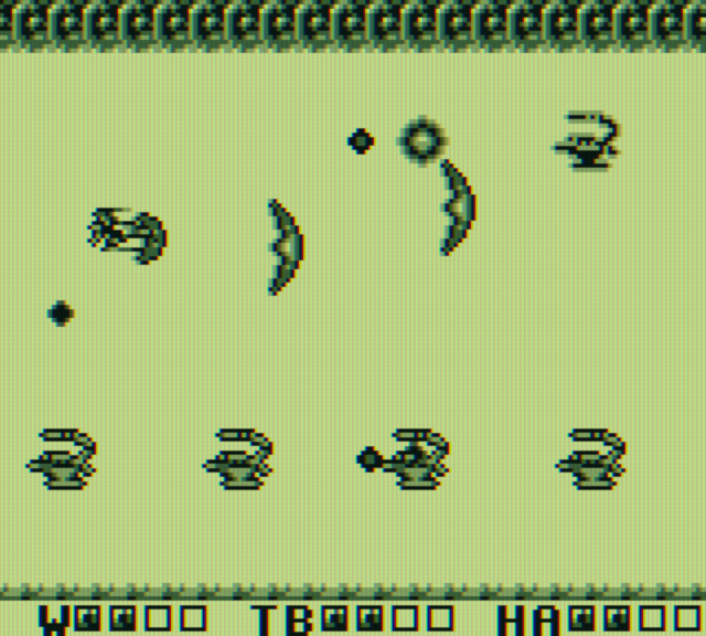 Sagaia Game Boy Screenshot: Prepare for another series of boss battles in Zone 8!