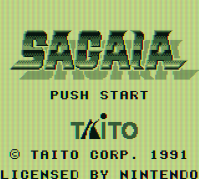 Sagaia Game Boy Screenshot: Title screen.