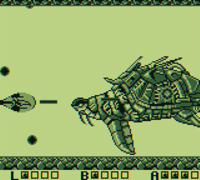 Sagaia Game Boy Screenshot: It's a battle with Strong Shell!