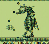 Sagaia for Game Boy - Attacking a huge battleship.
