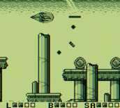 Sagaia for Game Boy - Don't crash into the landscape here!
