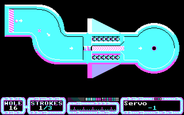 SimulGolf IBM PC/Compatibles Screenshot: Doesn't look too tricky, but you'll need to hit that target exactly!