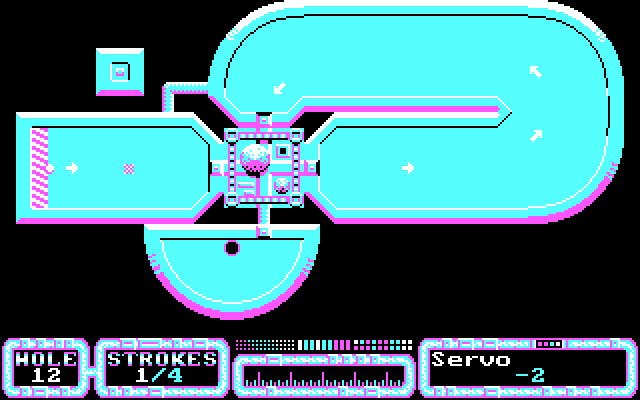 SimulGolf IBM PC/Compatibles Screenshot: This hole looks convoluted!