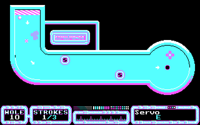 SimulGolf IBM PC/Compatibles Screenshot: Avoid sand traps if you can...