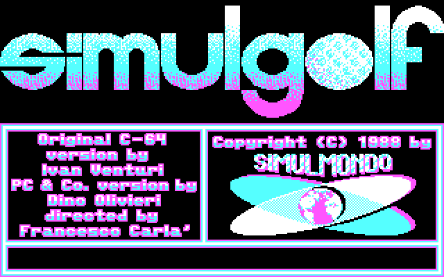 SimulGolf IBM PC/Compatibles Screenshot: Title screen.