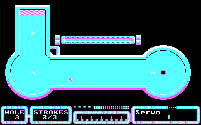 SimulGolf IBM PC/Compatibles Screenshot: Let's add a right angle to the course now...