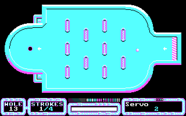 SimulGolf IBM PC/Compatibles Screenshot: This will be tough! Aim carefully...