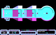 SimulGolf for IBM PC/Compatibles - Multiple hills and holes to deal with here...