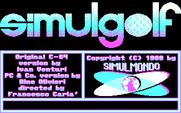SimulGolf for IBM PC/Compatibles - Title screen.