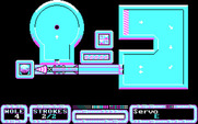 SimulGolf for IBM PC/Compatibles - Ride the rocket to reach the hole...