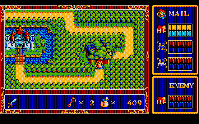 Popful Mail PC-8800 Series Screenshot: Map view; I really can't get anywhere yet...