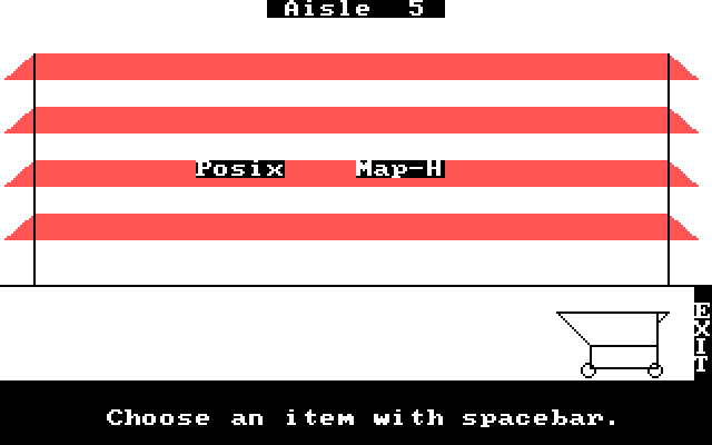 In Search of the Most Amazing Thing IBM PC/Compatibles Screenshot: Choosing items to buy.