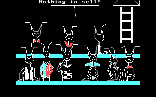 In Search of the Most Amazing Thing IBM PC/Compatibles Screenshot: At an auction; nothing to sell!