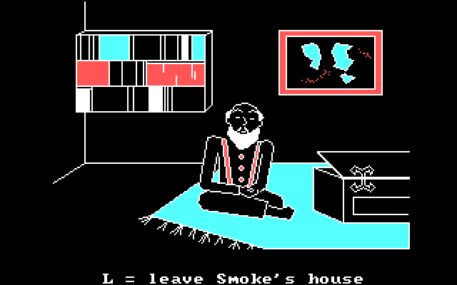 In Search of the Most Amazing Thing IBM PC/Compatibles Screenshot: Uncle Smoke's house.