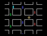 Robot Runner for TI-99/4A - Try to reach that yellow target in the middle.