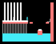 Robot Runner for TI-99/4A - You'll need to jump quick to avoid the robot sneaking up from behind.
