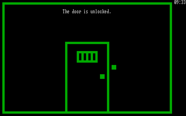 Asylum IBM PC/Compatibles Screenshot: The door is unlocked...do you dare enter?