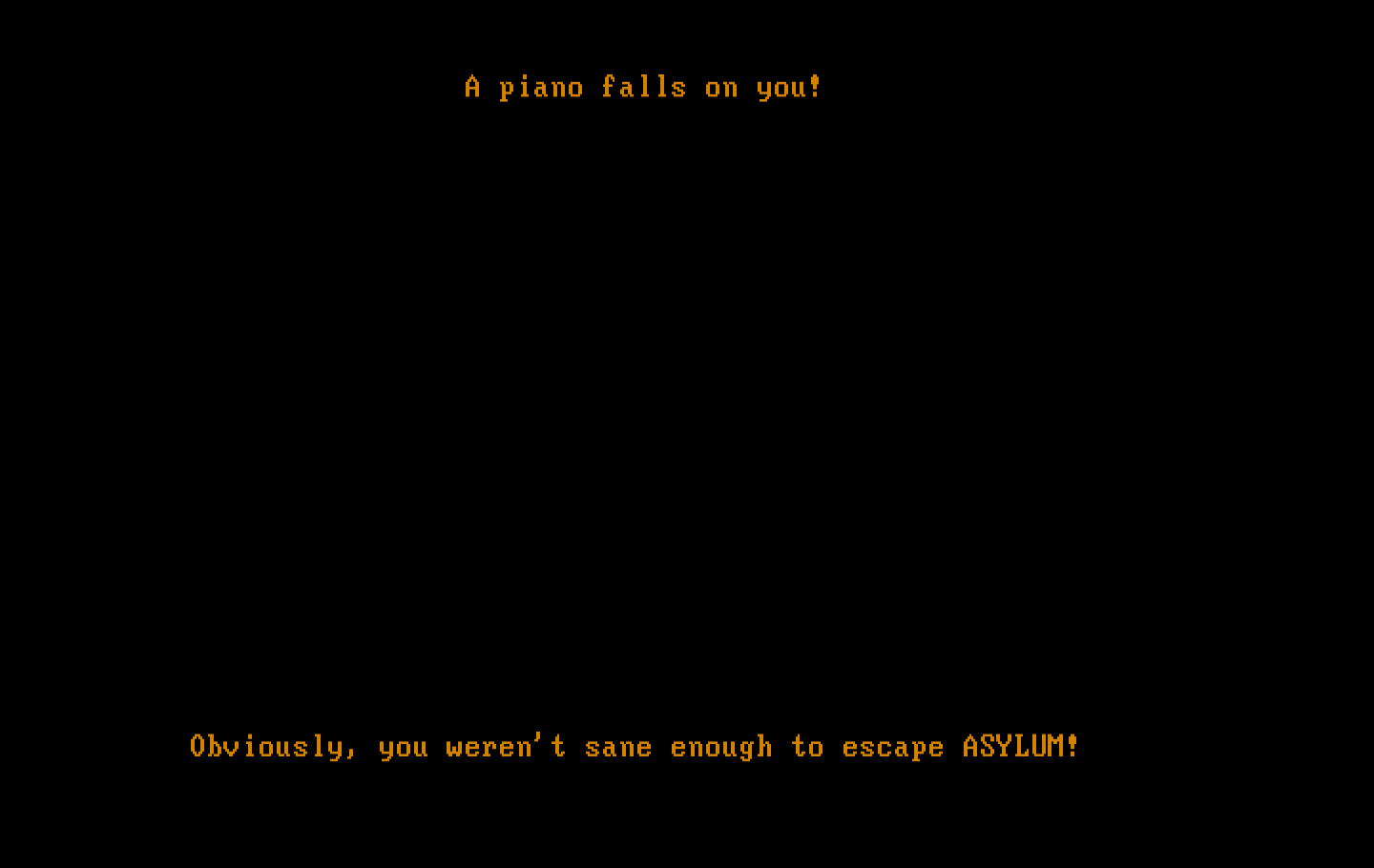 Asylum IBM PC/Compatibles Screenshot: This is one way you can die in the game...