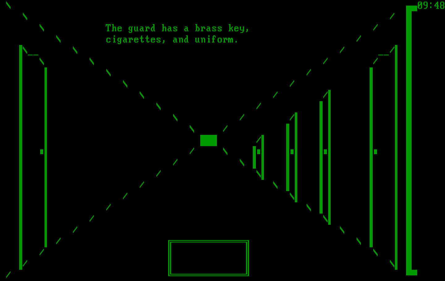 Asylum IBM PC/Compatibles Screenshot: Knocked out a guard, and acquired some items.