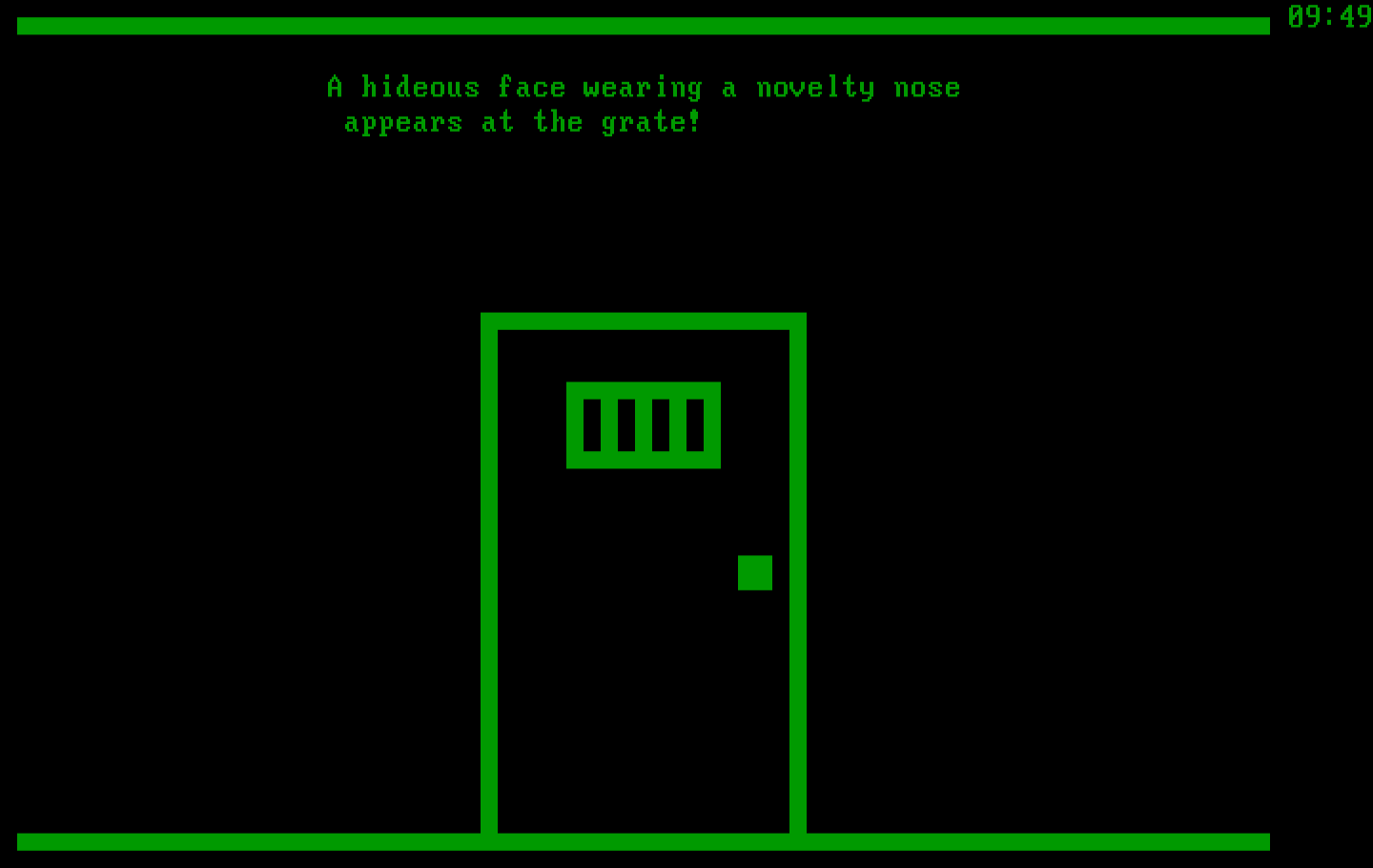 Asylum IBM PC/Compatibles Screenshot: Someone sketchy is behind this door...