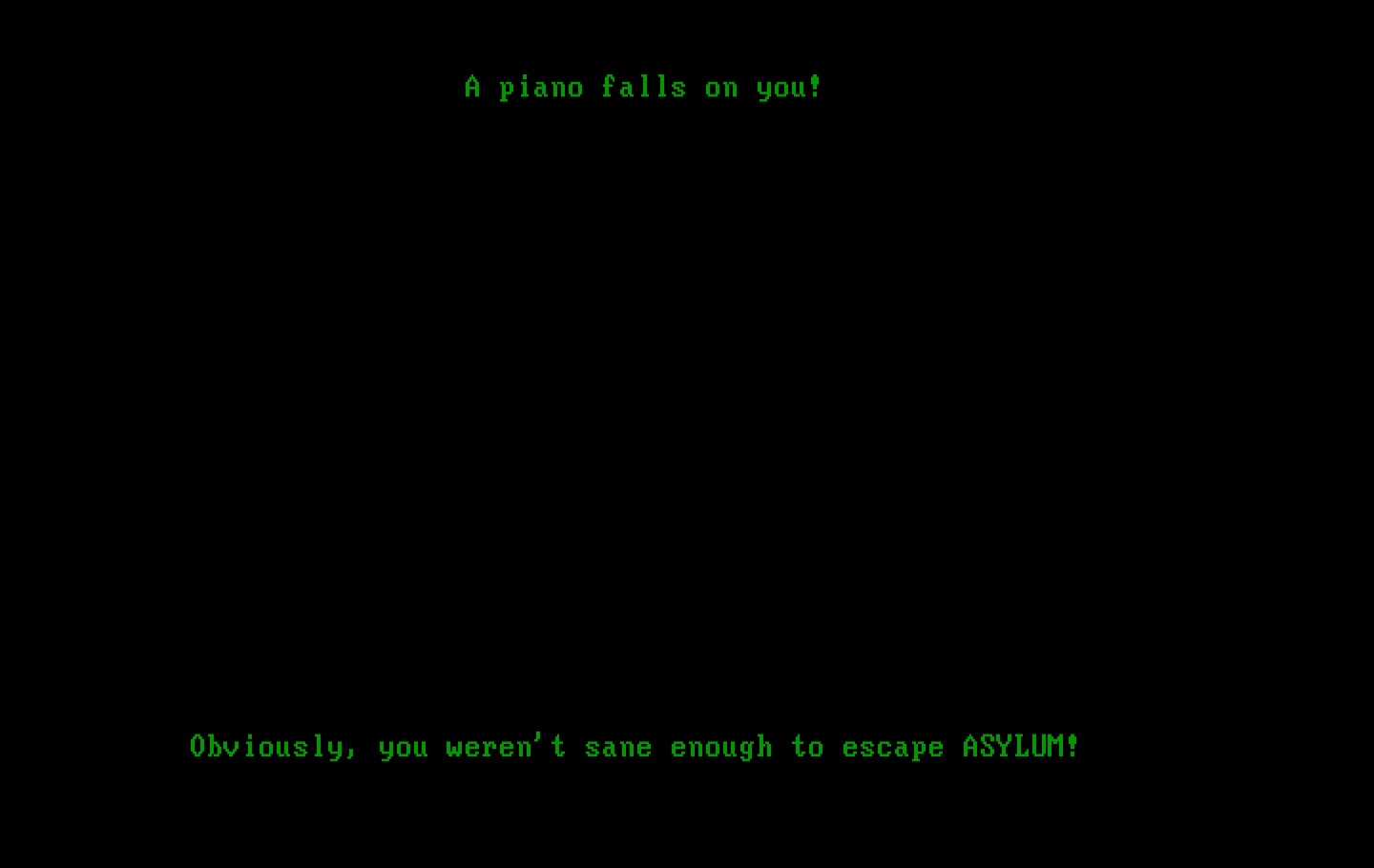 Asylum IBM PC/Compatibles Screenshot: This is one way you can die in the game...