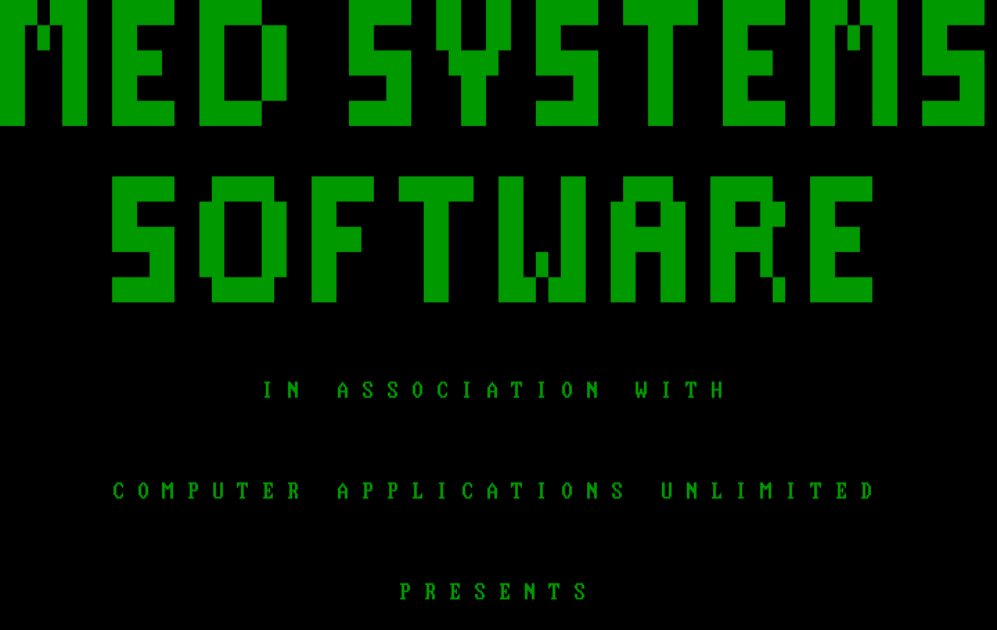 Asylum IBM PC/Compatibles Screenshot: Med Systems Software presents...