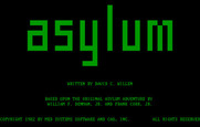 Asylum for IBM PC/Compatibles - Title screen.