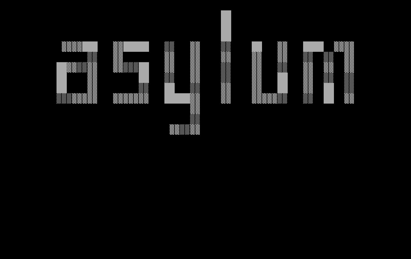 Asylum IBM PC/Compatibles Screenshot: The Asylum logo fades in...