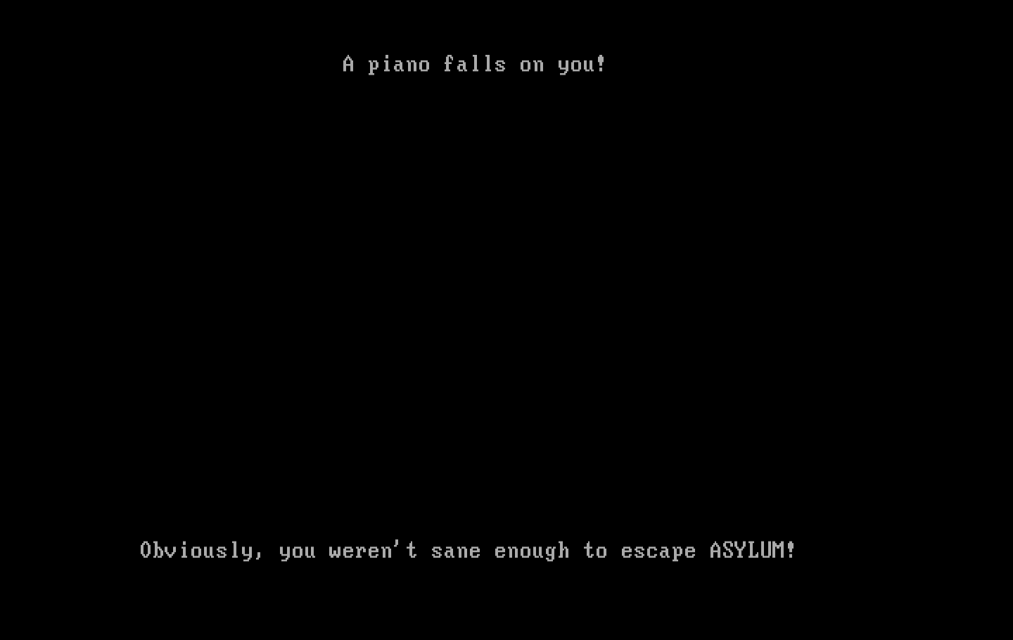 Asylum IBM PC/Compatibles Screenshot: This is one way you can die in the game...