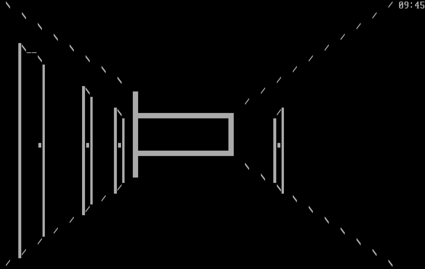 Asylum IBM PC/Compatibles Screenshot: Out of the room, exploring the hallways...