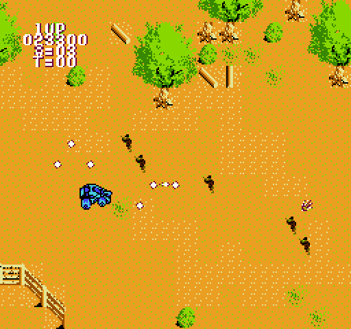 BreakThru NES / Famicom Screenshot: Numerous enemy soldiers greet me at the start of this level!