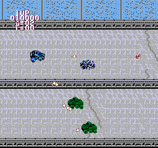 BreakThru NES / Famicom Screenshot: Crossing some bridges...