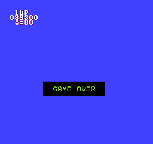 BreakThru NES / Famicom Screenshot: Game over.