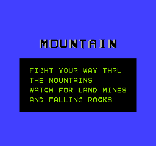 BreakThru NES / Famicom Screenshot: Entering the mountain region!