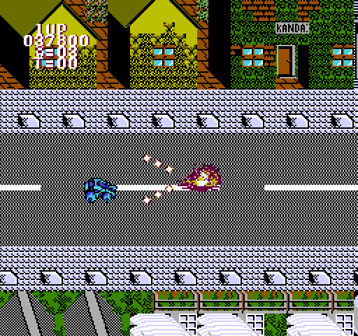 BreakThru NES / Famicom Screenshot: This city is dangerous!