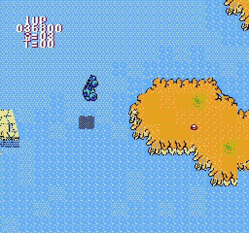 BreakThru NES / Famicom Screenshot: Jumping over water again...