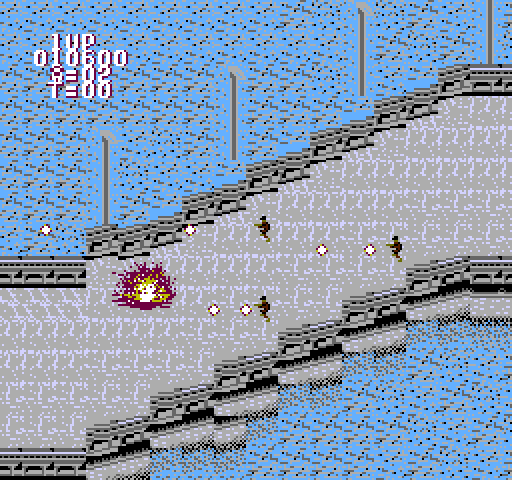 BreakThru NES / Famicom Screenshot: I've been hit!