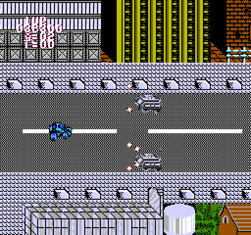 BreakThru NES / Famicom Screenshot: Multiple opponents attack...
