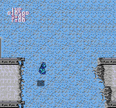 BreakThru for NES / Famicom - Jumping over a gap in the bridges.
