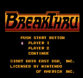 BreakThru for NES / Famicom - Title screen.