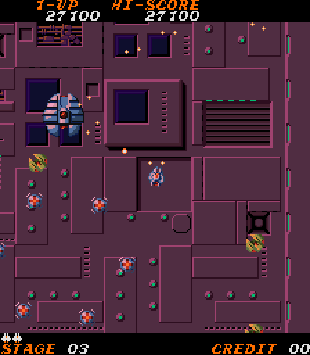 Time Pilot '84 Arcade Screenshot: Some larger enemies begin to appear...