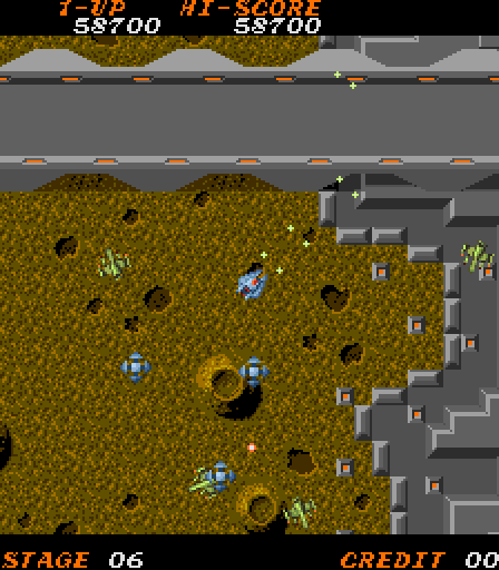 Time Pilot '84 Arcade Screenshot: Some enemies are trickier to destroy than others...