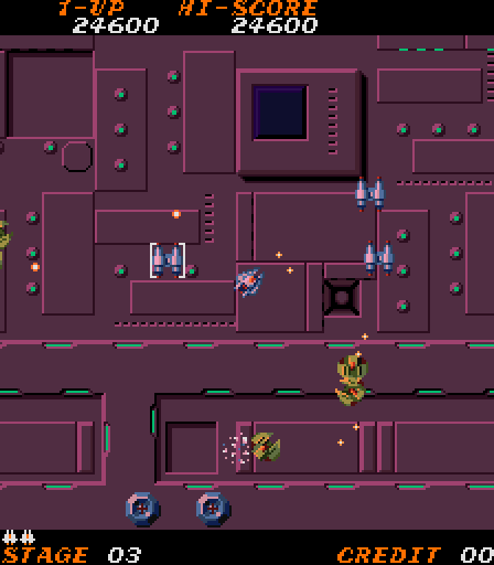 Time Pilot '84 Arcade Screenshot: On to Stage 3 now...