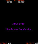 Time Pilot '84 for Arcade - Game over screen.