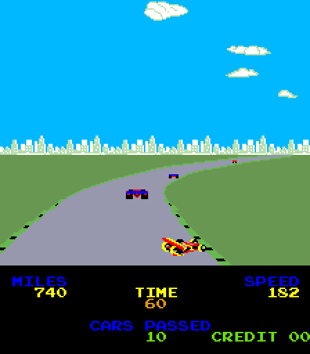 Driving Force Arcade Screenshot: I crashed which will cost me some time...