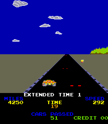 Driving Force Arcade Screenshot: Extended time!
