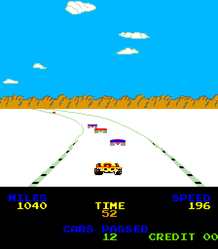 Driving Force Arcade Screenshot: The roads are icy now...