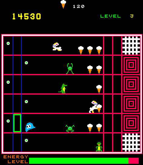 Glob, The Arcade Screenshot: Grab all of the ice cream cones to complete the level!