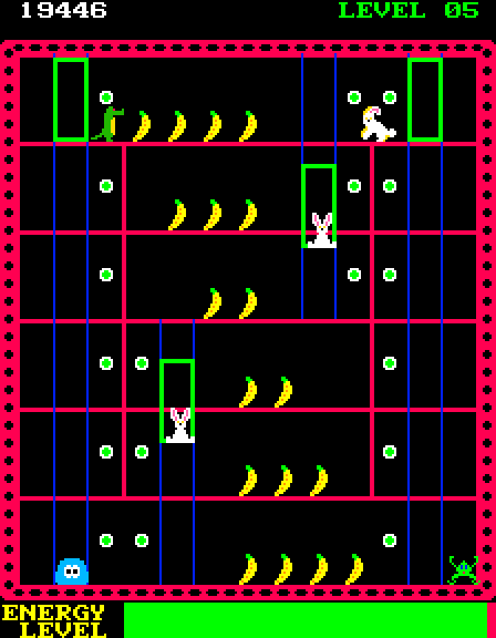 Glob, The Arcade Screenshot: Grab all of the bananas...